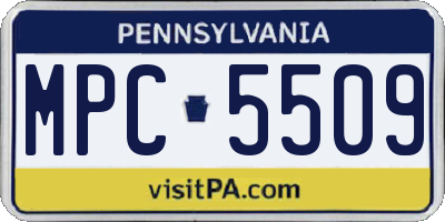PA license plate MPC5509