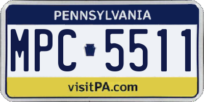 PA license plate MPC5511