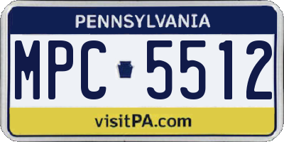 PA license plate MPC5512