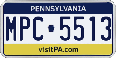 PA license plate MPC5513