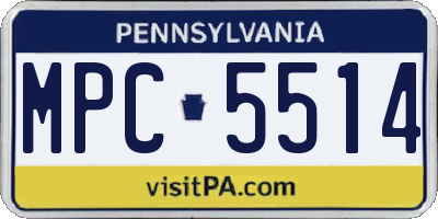 PA license plate MPC5514