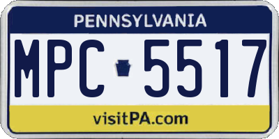 PA license plate MPC5517