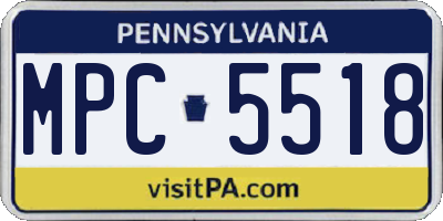 PA license plate MPC5518