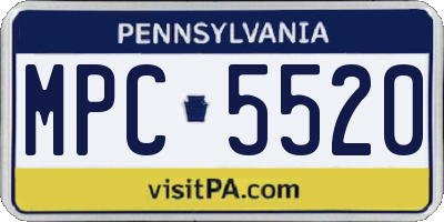 PA license plate MPC5520