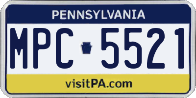 PA license plate MPC5521