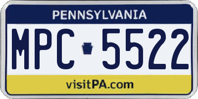 PA license plate MPC5522