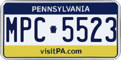 PA license plate MPC5523