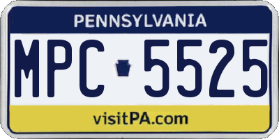 PA license plate MPC5525
