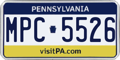 PA license plate MPC5526
