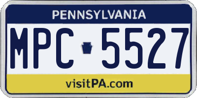 PA license plate MPC5527