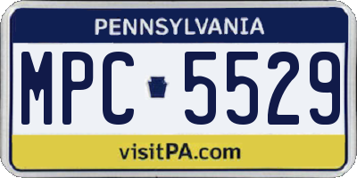 PA license plate MPC5529
