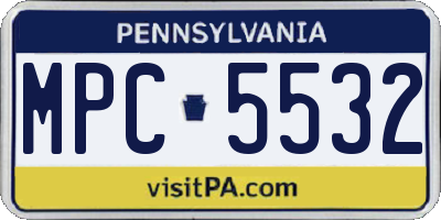 PA license plate MPC5532