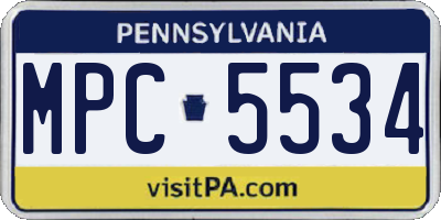 PA license plate MPC5534