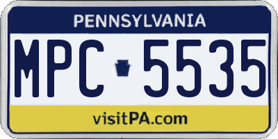 PA license plate MPC5535