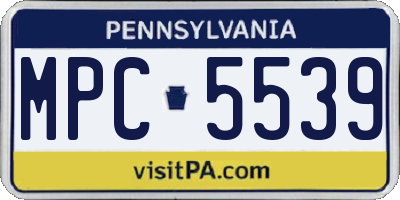 PA license plate MPC5539