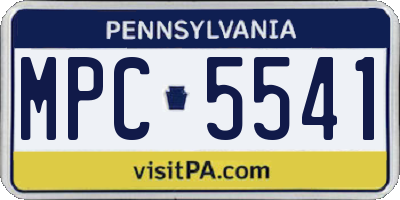 PA license plate MPC5541