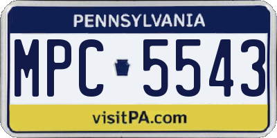 PA license plate MPC5543