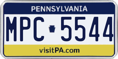 PA license plate MPC5544