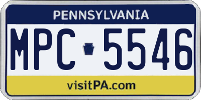 PA license plate MPC5546