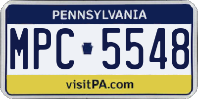 PA license plate MPC5548
