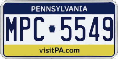 PA license plate MPC5549