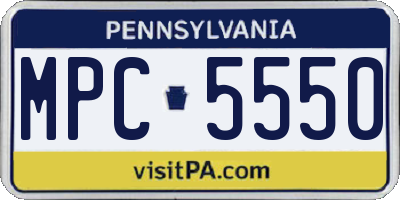 PA license plate MPC5550