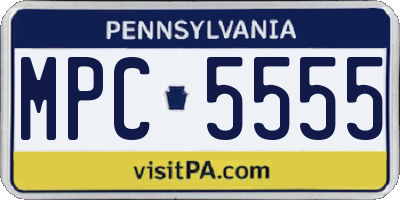 PA license plate MPC5555
