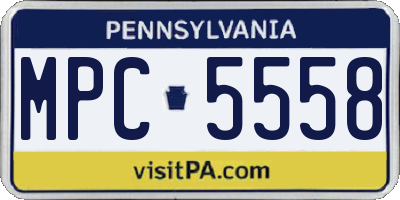 PA license plate MPC5558