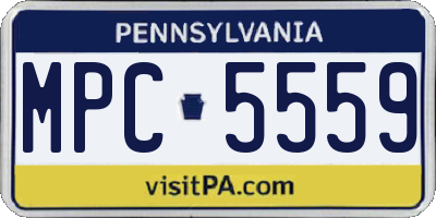 PA license plate MPC5559