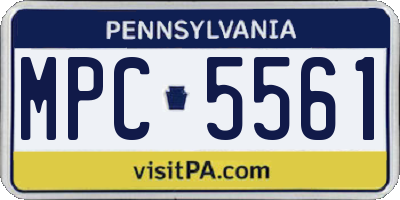 PA license plate MPC5561