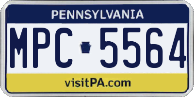 PA license plate MPC5564