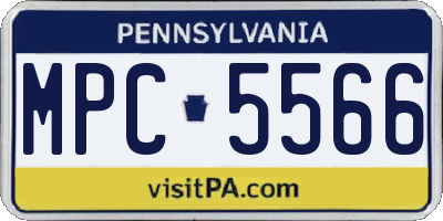 PA license plate MPC5566