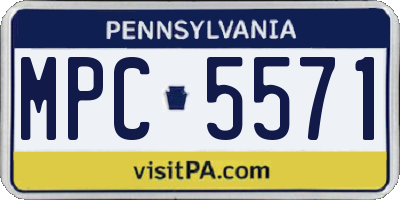 PA license plate MPC5571