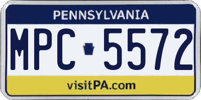 PA license plate MPC5572