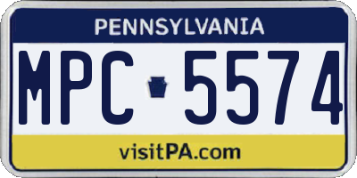 PA license plate MPC5574