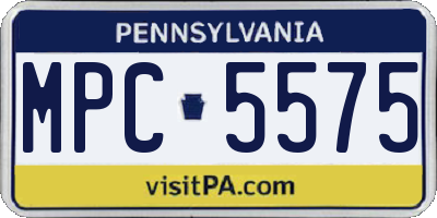 PA license plate MPC5575