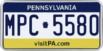 PA license plate MPC5580