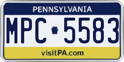 PA license plate MPC5583