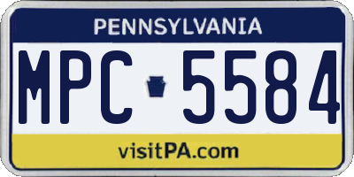 PA license plate MPC5584