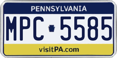 PA license plate MPC5585