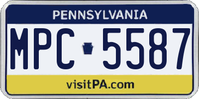 PA license plate MPC5587