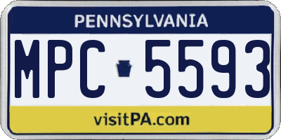 PA license plate MPC5593