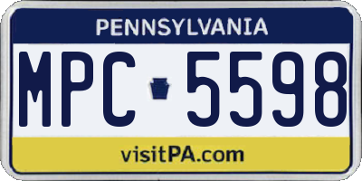 PA license plate MPC5598