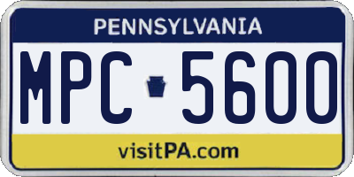 PA license plate MPC5600