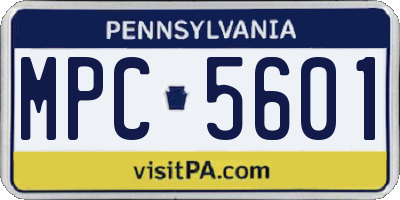 PA license plate MPC5601