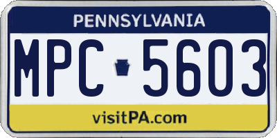 PA license plate MPC5603