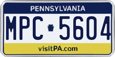 PA license plate MPC5604
