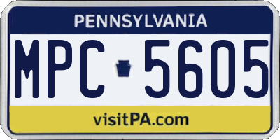 PA license plate MPC5605