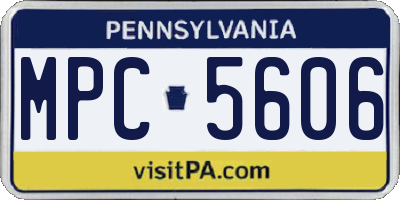PA license plate MPC5606