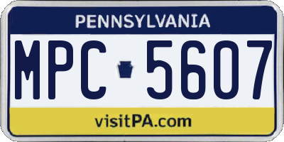 PA license plate MPC5607